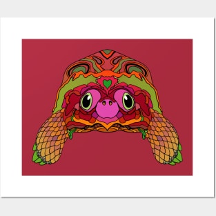 Happy Tortoise in Bright colors Posters and Art